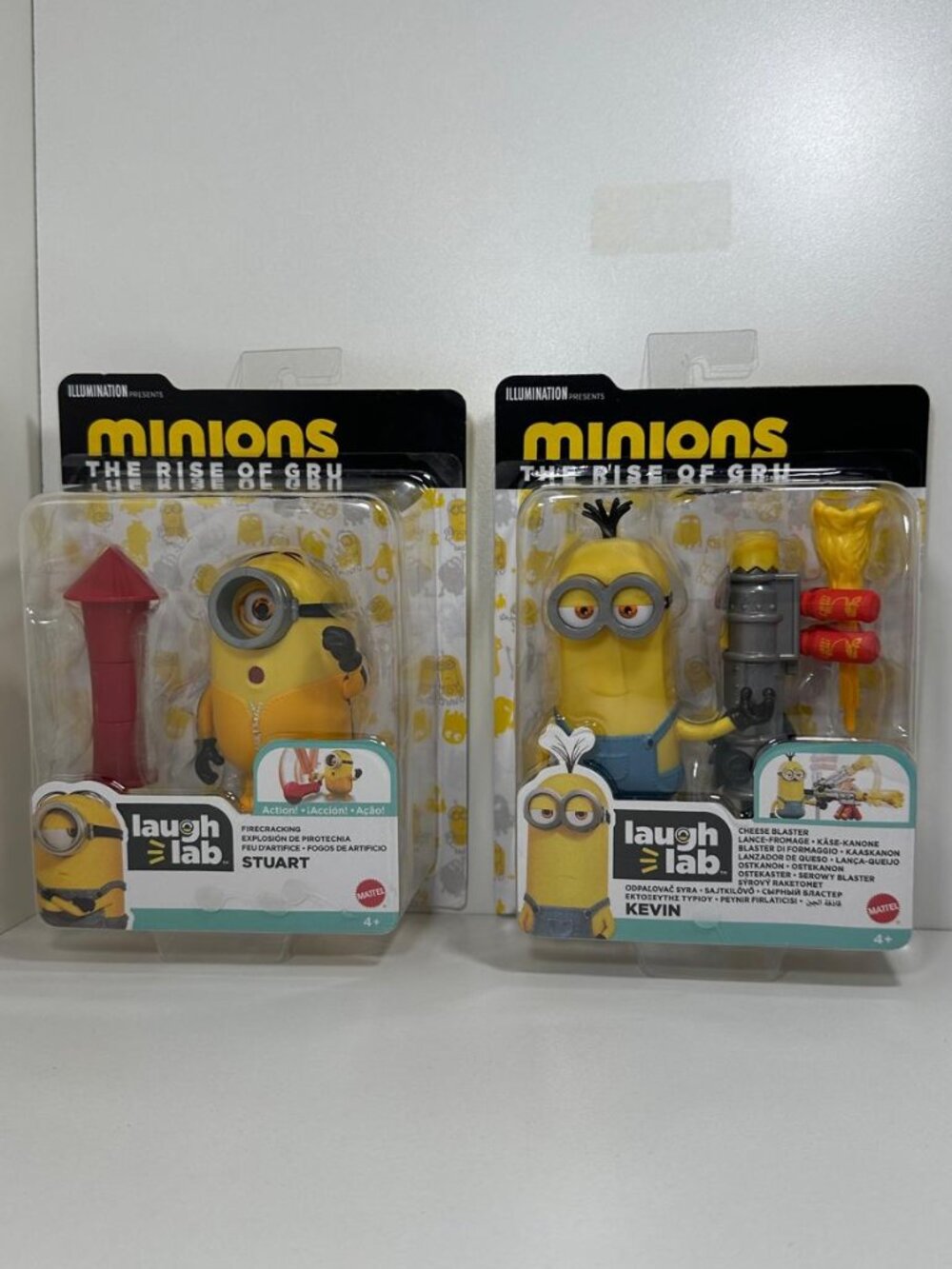 NEW Mattel Minions Laugh Lab Stuart & Kevin Interactive Figure Set Toy Lot